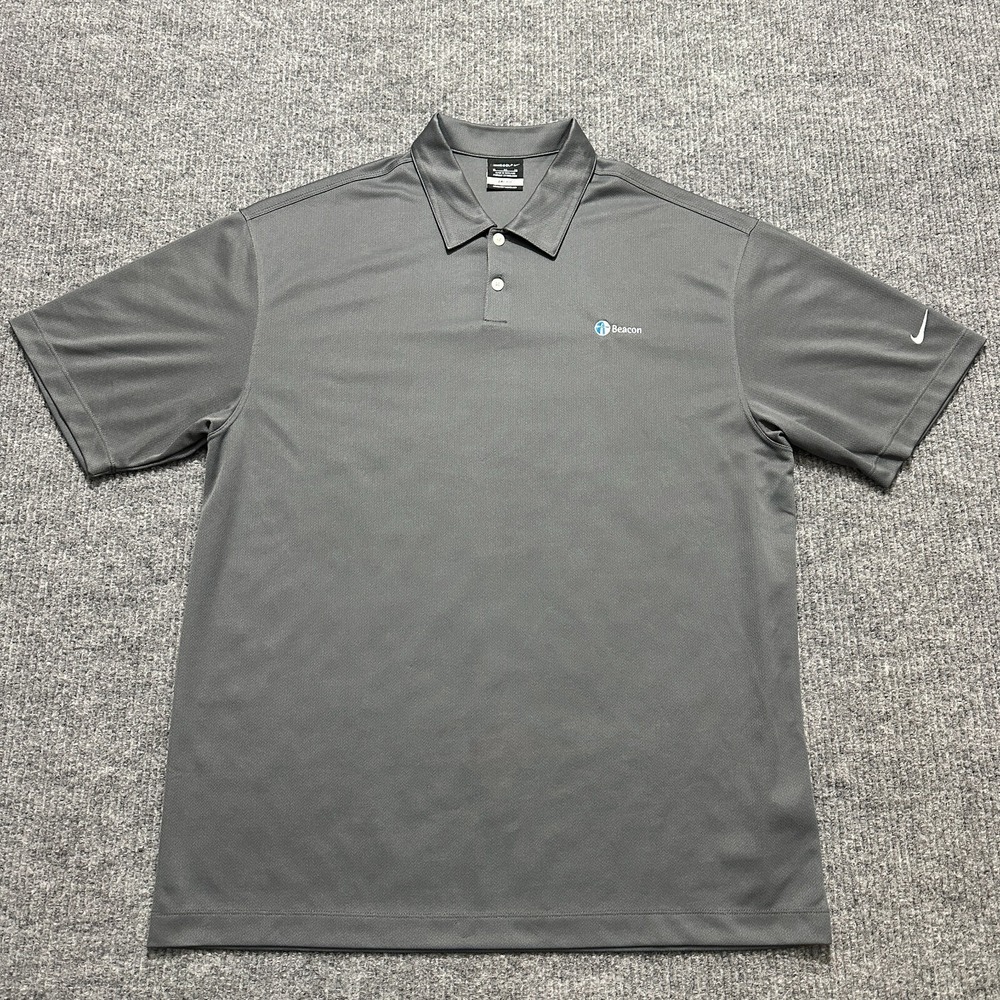 Nike Golf Beacon Mens Dri-Fit Polo Shirt Size XL Gray Activewear‎ Short Sleeve